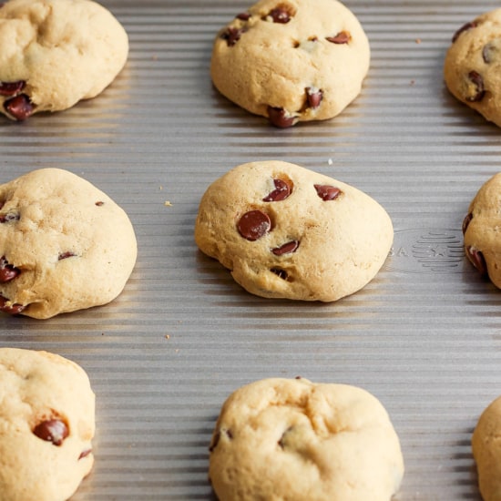 Cookies on a baking sheet.