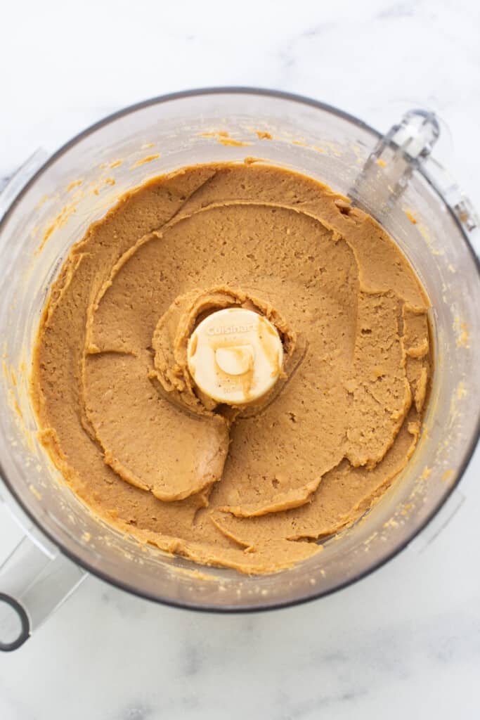 Peanut butter in a food processor.