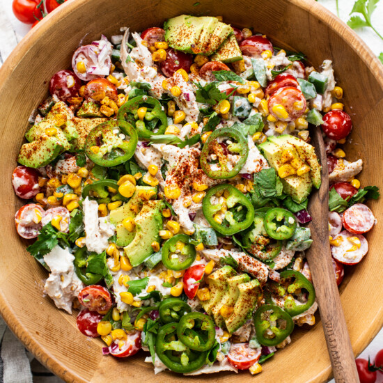 chicken salad in bowl.