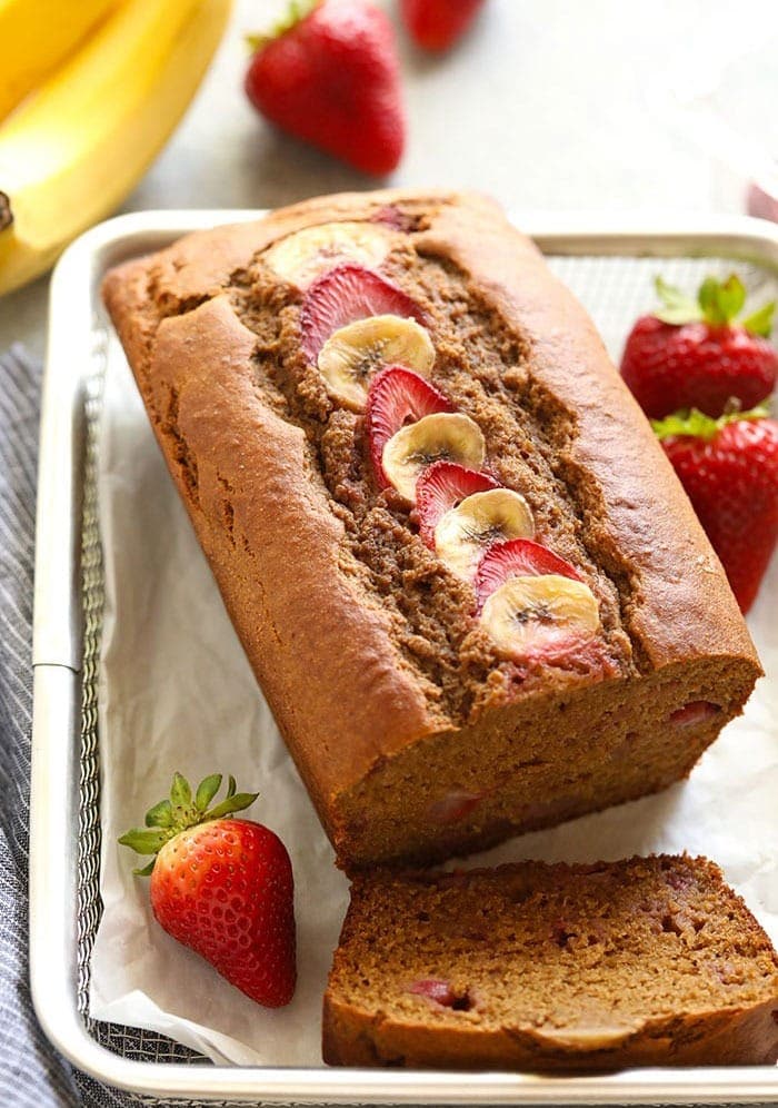 a strawberry banana bread.
