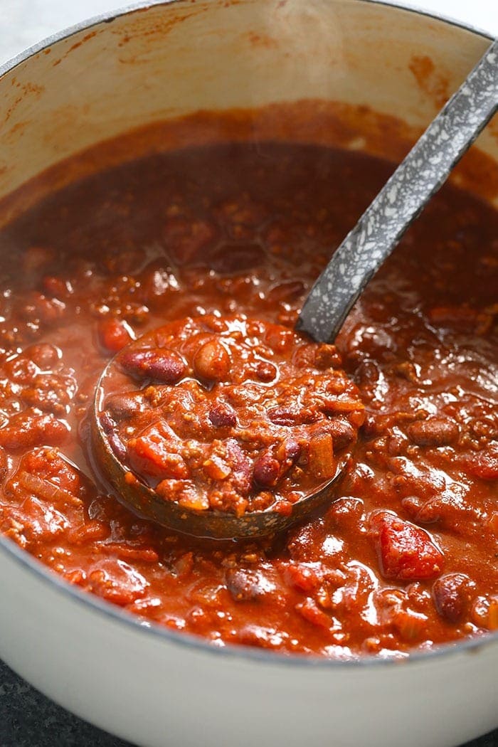stockpot of the best chili recipe.